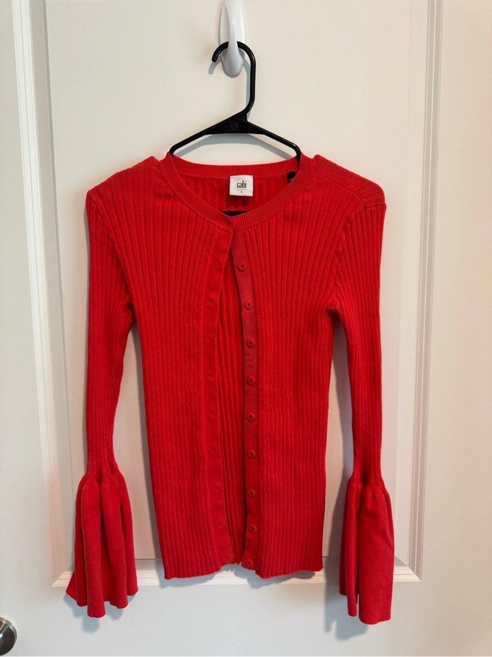 CAbi Scarlet Ribbed Button Cardigan